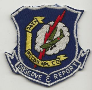 Vietnamese Made 74th Recon Airplane Company Observe And Report Pocket Patch