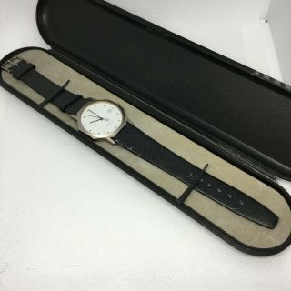 Rotring Quartz Watch Octagon Design Metal Case Leather Stripe Nos