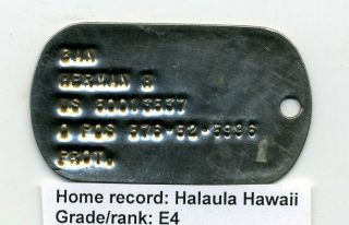 Vn Killed - In - Action Us Army E/2/503 173d Abn Bde Paratrooper M - 1960 Pat Dog Tag