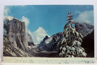 California Ca Yosemite National Park Tunnel Winter El Capitan Postcard Old View