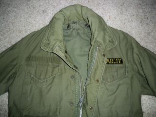 Vietnam Era Us Army Od Cold Weather Olive Green Field Jacket - Size Small