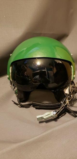 Vintage Green Hgu Gentex Jet Pilot Flight Helmet Communication Protection Inc
