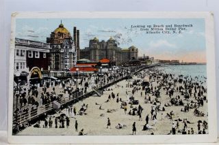 Jersey Nj Atlantic City Beach Boardwalk Pier Postcard Old Vintage Card View
