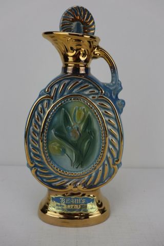 Vintage 1973 Jim Beam Gold And Blue Whisky Decanter 175 Month