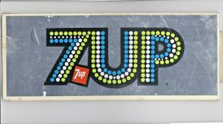 Vintage 1970s 7 - Up Advertising Sign / Vending Machine Insert - 15 " X 6 " (7up)