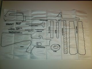 M16a2 Cloth Disassembly Layout Chart Field Stripped M16 A2 Rifle Army Gun