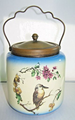 Vintage Porcelain Biscuit Jar Made In England By L & Sons Ltd.