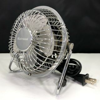 Chrome Lakewood Electric Fan Hv - 4 - 4” Desk Fan Great