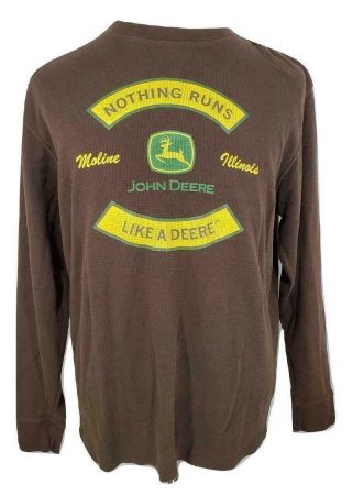 Vintage John Deere Shirt Nothing Runs Like A Deere Moline Illinois Size L