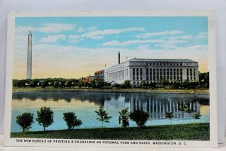 Washington Dc Bureau Printing Engraving Potomac Park Basin Postcard Old Vintage