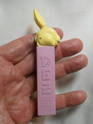 Easter Bunny Pez Candy Dispenser - No Feet - Pink And Yellow - Made In Austria