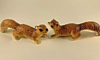 Vintage Brown Squirrel Salt And Pepper Shakers Ceramic Figurines 6