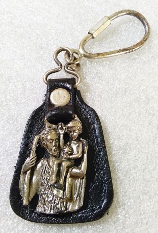 Vintage Keychain 60`s ✱ Saint Christopher ✱ Car Driver Protector Porte - Clés