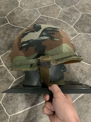 M1 Ground Troop Combat Helmet & Liner Type 1 Complete With Camo Cover