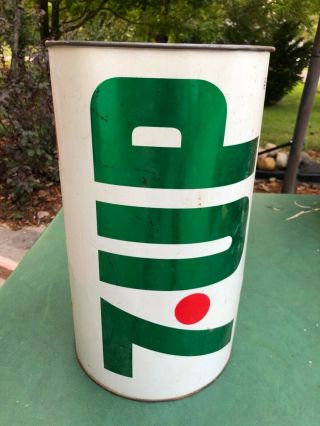 Vintage 7 Up Garbage Can White Uncola Wet And Wild J L Clark Rockford Ill Metal