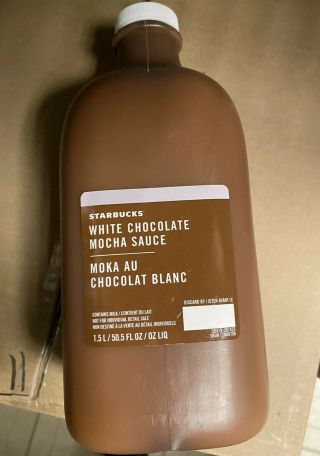 Starbucks White Chocolate Mocha Sauce Coffee Flavoring Syrup 50.  5oz Bbd 5/2020