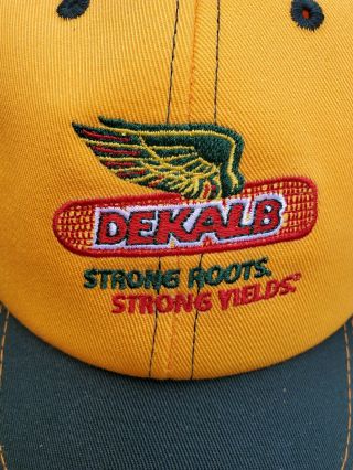 DeKalb Seed Corn Baseball Hat Cap Adjustable Embroidered Farmer Yellow USA. 3
