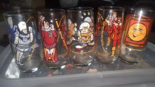 Set Of 5 1979 Burger King Collector Series Glasses