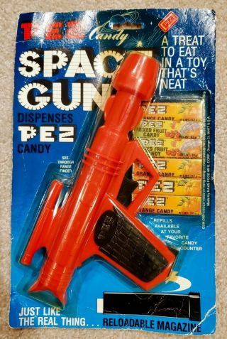 Pez Rare Vintage 1980s Pez Space Gun Red / On Card / /