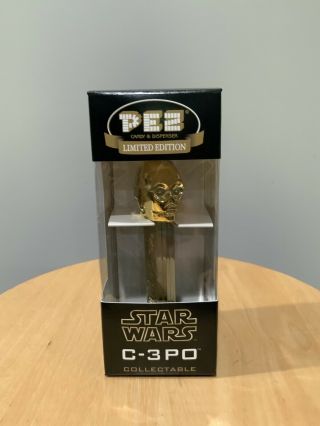 Star Wars C - 3po Pez Dispenser With Stand Limited Edition Collectible Rare 2003 O