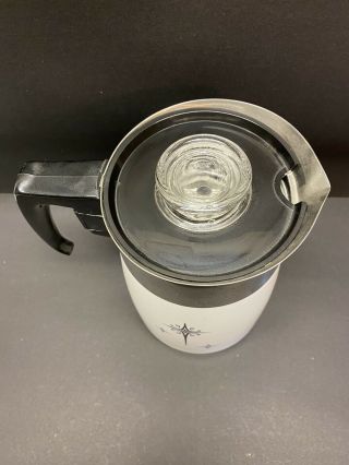CORNING WARE 6 cup Atomic Star STOVE TOP PERCOLATOR COFFEE POT WITH ALL PARTS 2