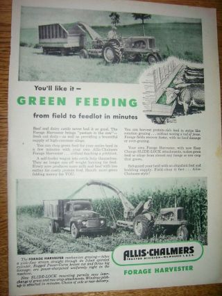 Vintage Allis Chalmers Advertising - Forage Harvester & Tractors