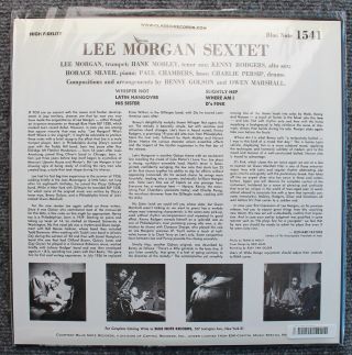 Lee Morgan Sextet Classic Records Blue Note 200 Gram LP 2
