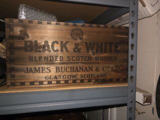 Vintage Wooden Crate Black & White Blended Scotch Whisky Black Print