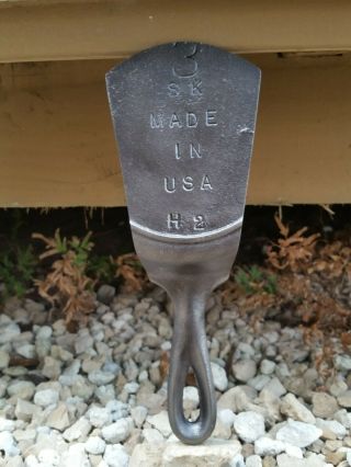 Vintage Sk (lodge) Cast Iron Spatula Made From A 3 Skillet H2