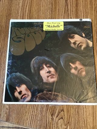 The Beatles ‘rubber Soul‘ 1966 Usa Stereo Lp In Shrink W/ Hype Sticker Vg Cond