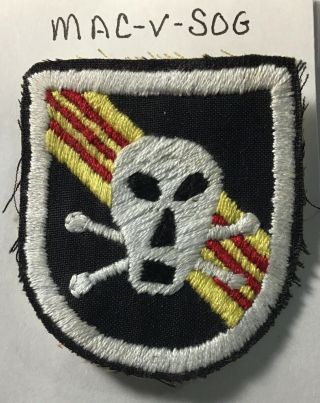 Vietnam War Mac V Sog 5th Special Forces Skull & Crossbones Flash Patch