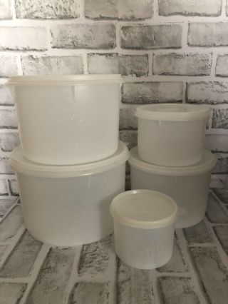 Vintage Tupperware Econo - Canisters Set Of 5