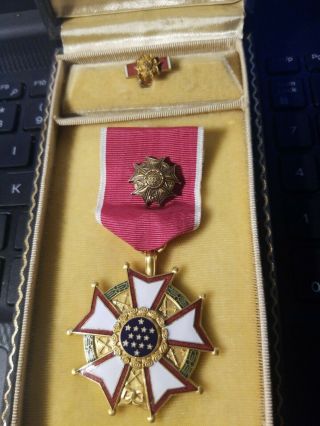 Legion Of Merit Medal With Lapel Pin And Devices In Official Box - - See Store