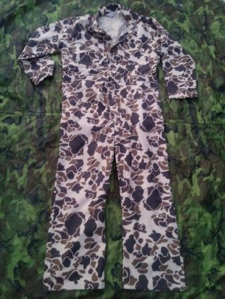 Vtg Duck Hunter Camo Coveralls Jumpsuit Size Xl Made By Walls