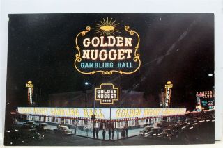Nevada Nv Las Vegas Golden Nugget Gambling Hall Saloon Postcard Old Vintage Card
