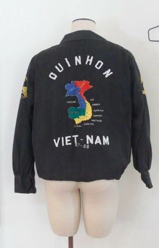 1967 - 68 Vietnam Embroidered Quinhon Danang Tiger Tour Jacket