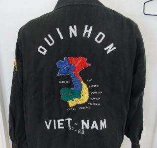 1967 - 68 Vietnam Embroidered Quinhon Danang Tiger Tour Jacket 3