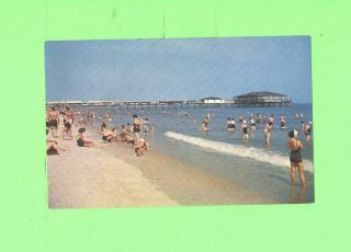 F Postcard Surf Bathing At Old Orchard Beach Maine Bathers On The Beach.