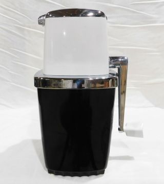 Vintage Retro Mid - Century Modern Ice Crusher Swing - A - Way Black/white Hand Crank