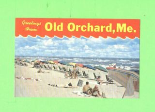 D Postcard Old Orchard Beach Maine Bathers On The Beach Woman Beauty