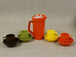 Vintage Tupperware Toys Set Kids Play Dishes Mini Pitcher Bowls Mugs Cups