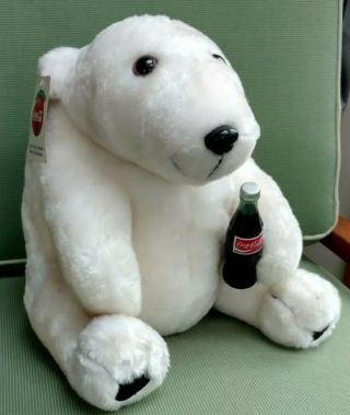 Coca - Cola Polar Bear Plush Stuffed Animal Toy Vintage 1993 - 13 Inch