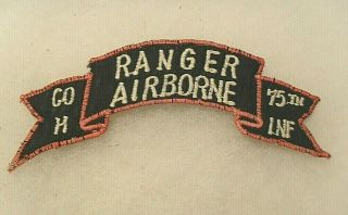 Co H 75th Inf Ranger Airborne Scroll 1st Cav Div From 50 Yr Bill Wise 