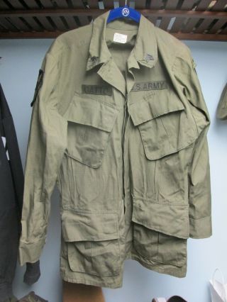 Usgi Vietnam War Era Slant Pocket Jungle Fatigue Shirt Od 100 Cotton