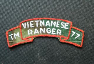 Vietnam War Arvn Vietnamese Ranger Tab Patch Tm 77 Camo