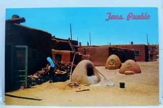 Mexico Nm Taos Pueblo Baking Ovens Postcard Old Vintage Card View Standard