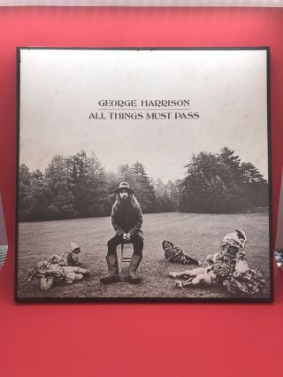 George Harrison / All Things Must Pass - 1st Press / 3 Lp - Nm/vg,  W/poster