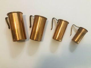 Vintage Copper Revere Ware Measuring Cups Set