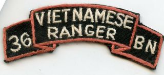Vn Made Us Advisor To 36th Arvn Ranger Battalion Scroll / Patch
