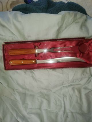 Vtg Pre - Cutco Wearever Wear - Ever Carving Knife Fork Set